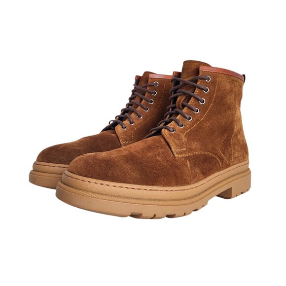 Magnanni Suede Hiker Boots in Cognac Men's Size 10.5 - Picture 6 of 10